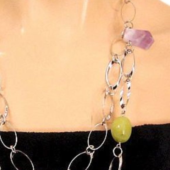 Women's Amethyst and Citrine Necklace - Picture 4 of 4